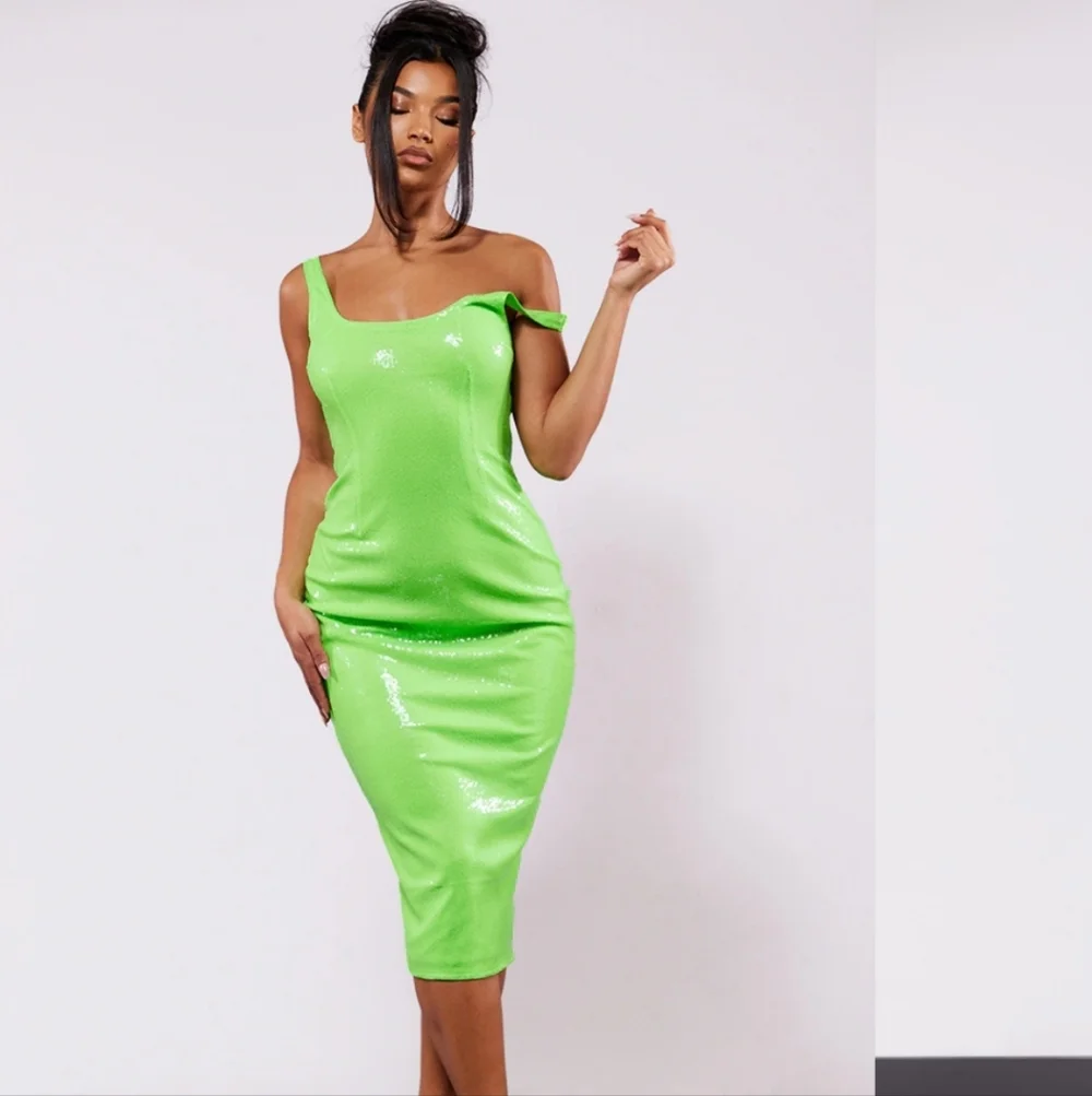 Brand New Lime Green Sequin Dress - Picture 1 of 5